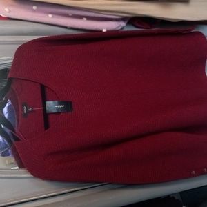 Alfani ribbed metallic wine sweater. NWT.